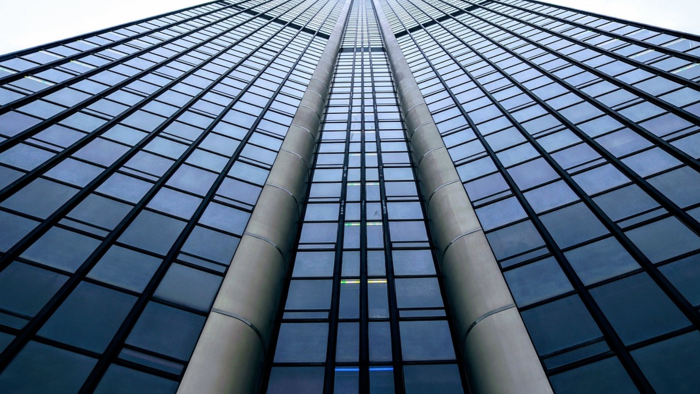 commercial building with glass window