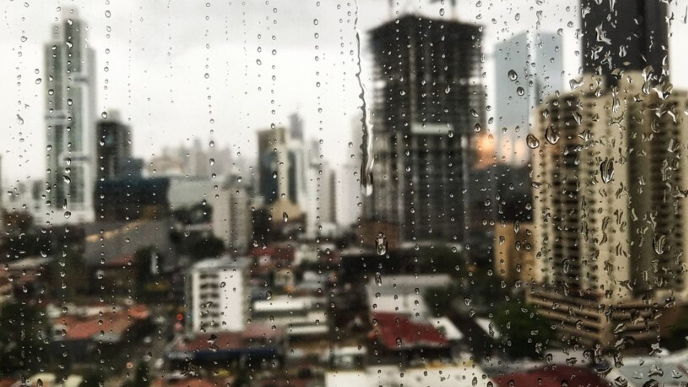raindrops rolling down the window